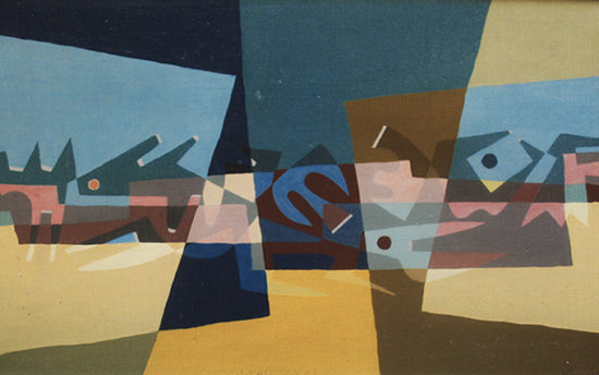 "Sans titre", huile sur toile, 27x46 cm, 1954